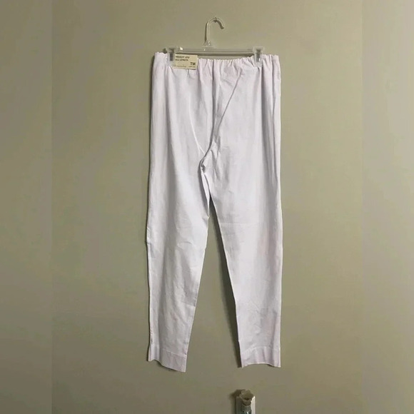 Soft Surroundings Pants White Pull On Straight Coastal Size Medium Tall 10 12 - Picture 2 of 7